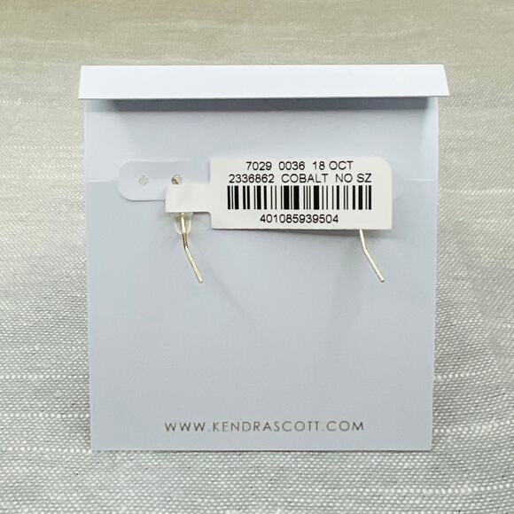 New Kendra Scott Corley Gold Earrings in Cobalt Slate - Picture 8 of 9